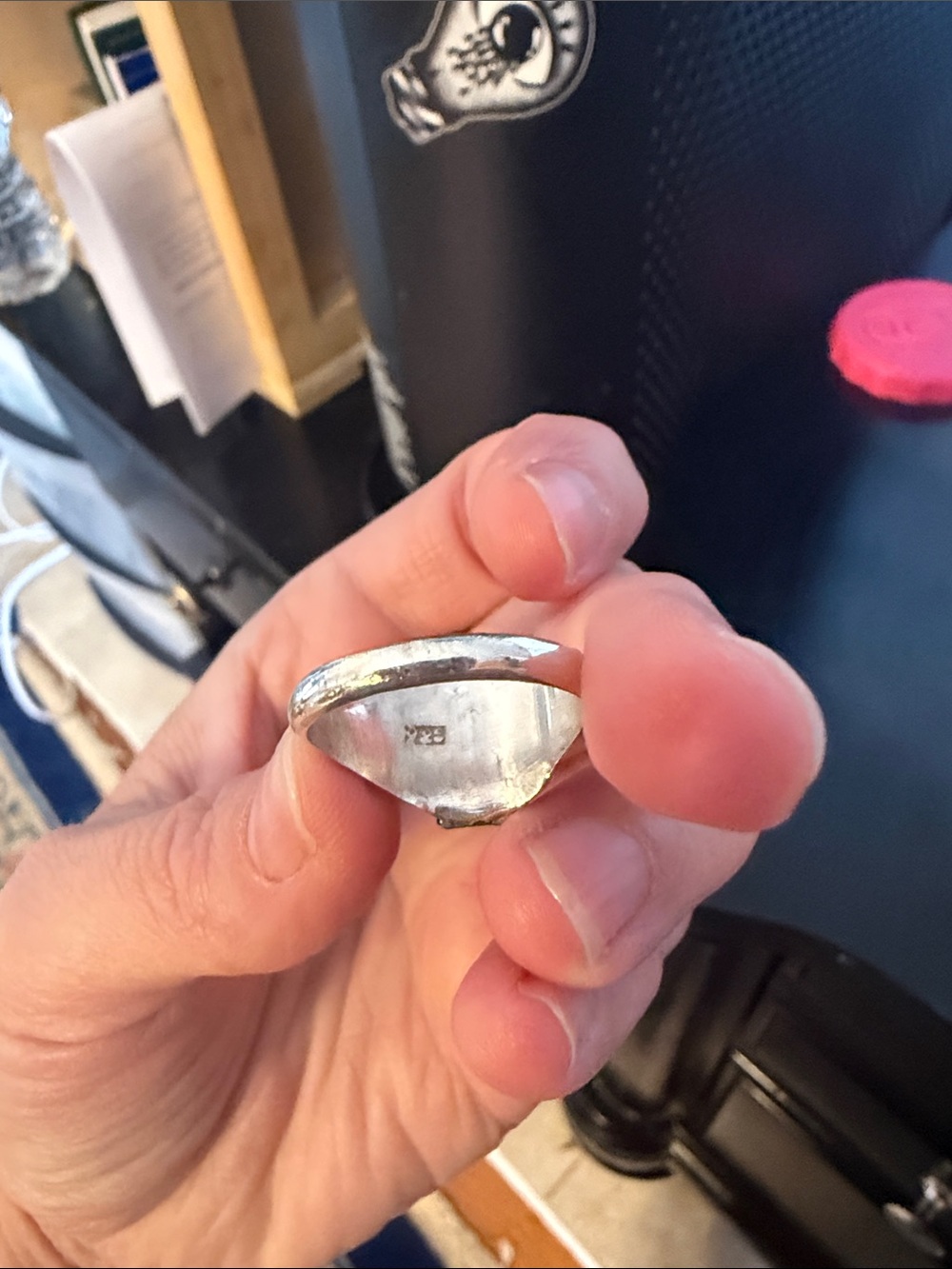 Sterling Silver Ring with Yellow Gemstone - Picture 2 of 3